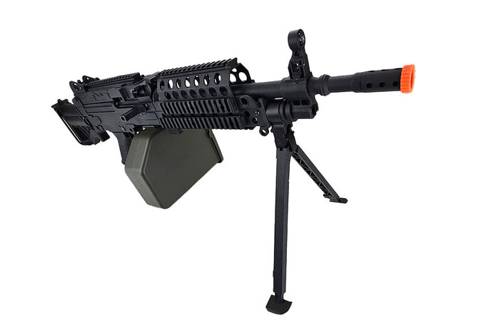 Cybergun FN Licensed M249 MINIMI "Featherweight" Airsoft Machine Gun MK46 350 FPS w/2500 rd box magazine