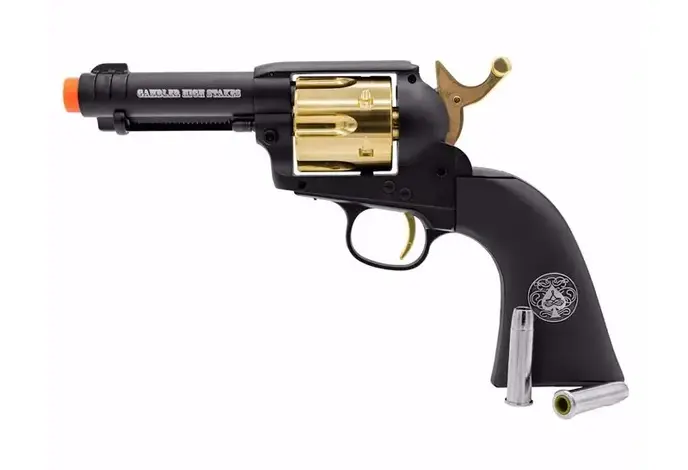 Umarex Elite Force Legends Gambler High Stakes 6-Shot CO2 Revolver, Black / Gold