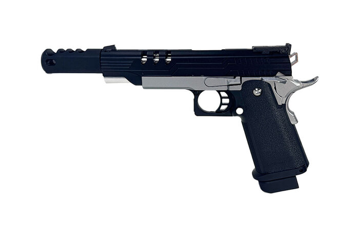 AEX Custom Agent 47 - Tokyo Marui Hi Capa 5.1 Gas Blowback Pistol, Black / silver