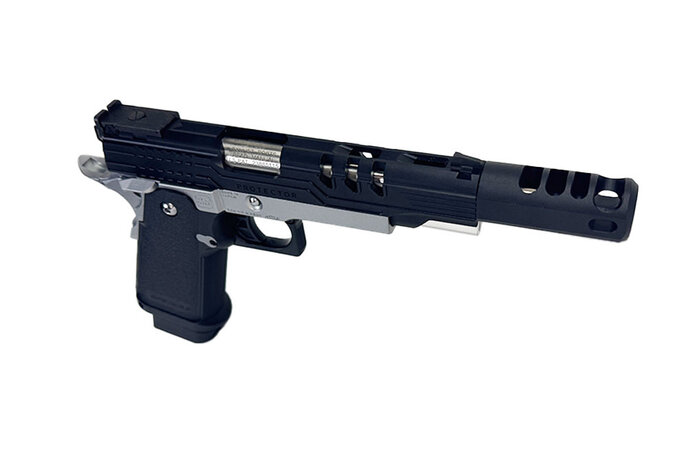 AEX Custom Agent 47 - Tokyo Marui Hi Capa 5.1 Gas Blowback Pistol, Black / silver