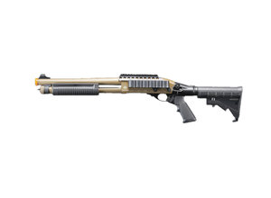 Golden Eagle Golden Eagle Gas Airsoft Shotgun w/ Optic Rail & M4 Crane Stock - Tan