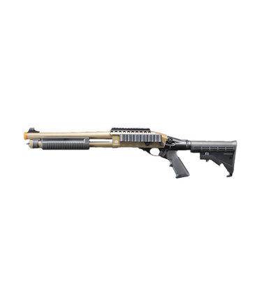 Golden Eagle Golden Eagle Gas Airsoft Shotgun w/ Optic Rail & M4 Crane Stock - Tan