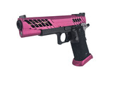 AEX Custom RASPBERRY BONANZA - Tokyo Marui Hi Capa 5.1 Gas Blowback Pistol, Black / Magenta / Grey