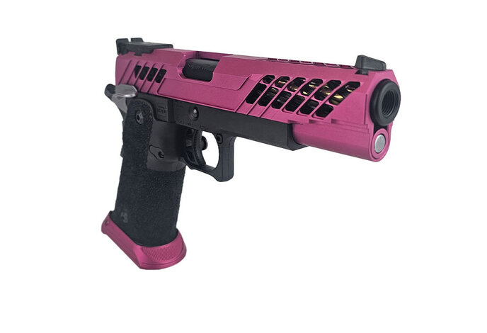 AEX Custom RASPBERRY BONANZA - Tokyo Marui Hi Capa 5.1 Gas Blowback Pistol, Black / Magenta / Grey