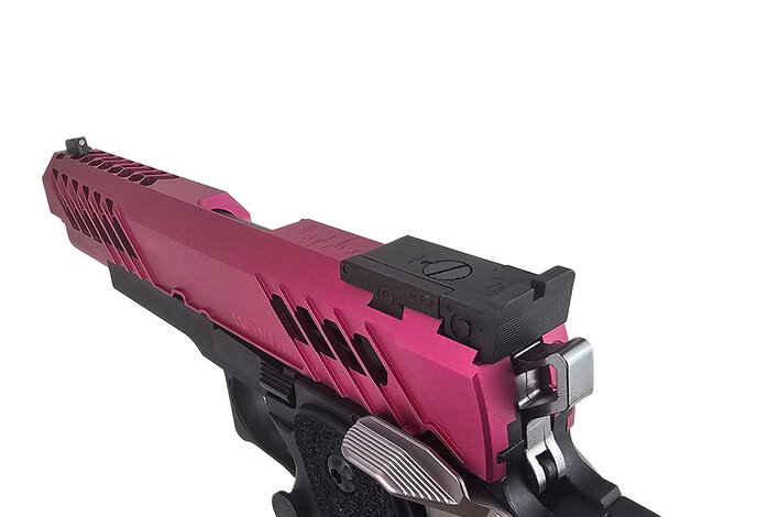 AEX Custom RASPBERRY BONANZA - Tokyo Marui Hi Capa 5.1 Gas Blowback Pistol, Black / Magenta / Grey