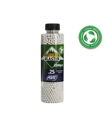 ASG ASG Open Blaster 0.25g 3300ct Bottle 6mm Biodegradable Airsoft BBs