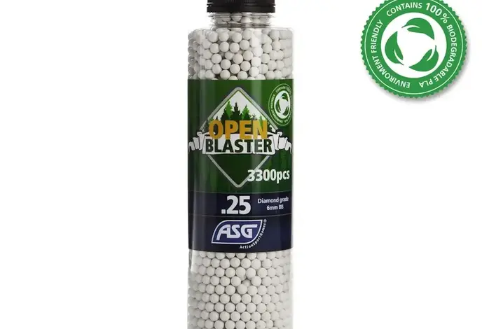 ASG Open Blaster 0.25g 3300ct Bottle 6mm Biodegradable Airsoft BBs