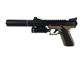 AEX Custom SILENT SHREW - Action Army AAP-01 Gas Blowback Gun, Black / Tan