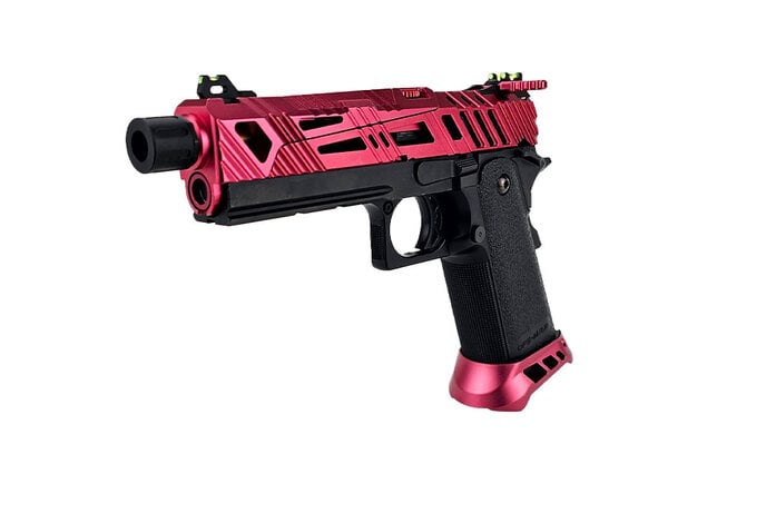 AEX Custom CHERRY BOMB - Tokyo Marui Hi Capa 4.3 Gas Blowback Pistol, Black / Magenta