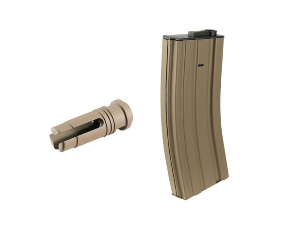 Lancer Tactical Lancer Tactical L119A2 Gen 4 Full Metal M4 AEG Rifle, Tan