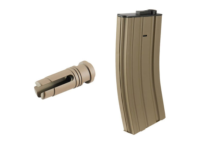 Lancer Tactical L119A2 Gen 4 Full Metal M4 AEG Rifle, Tan