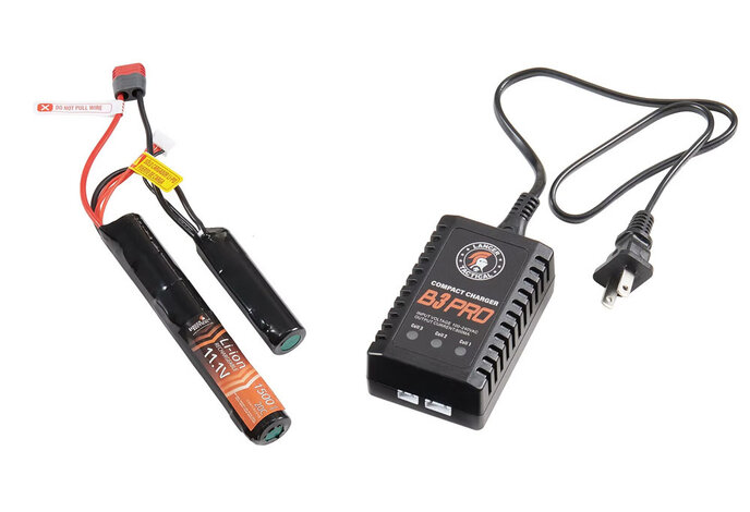 Lancer Tactical Stalker 10" Gen 2 M4 AEG Rifle, Black / Tan Battery Combo