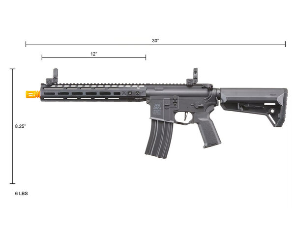 Lancer Tactical BG Defense Type-A MK2 12" Gen 3 M4 AEG Rifle, Black