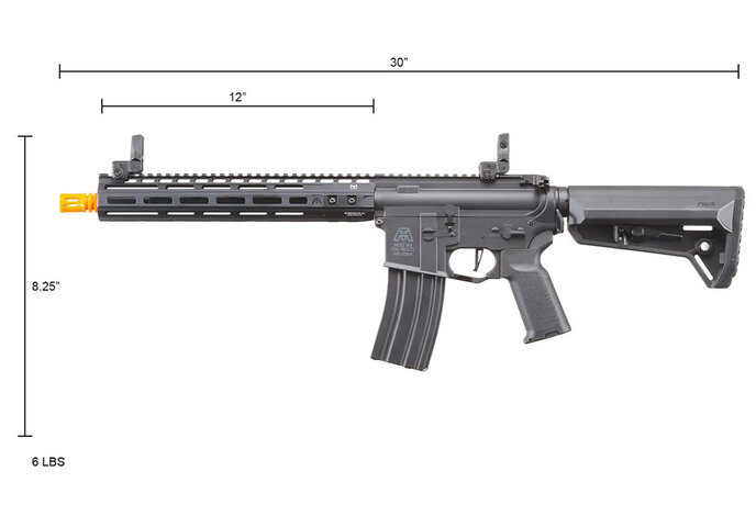 BG Defense Type-A MK2 12 inch Gen 3 M4 AEG Rifle, Black