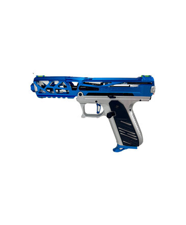 Airsoft Extreme AEX CUSTOM BLUE FLAME - AAP-01 Gas Blowback Pistol, Blue / Silver