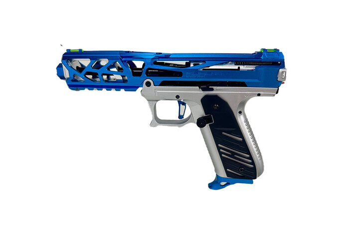 AEX CUSTOM BLUE FLAME - AAP-01 Gas Blowback Pistol, Blue / Silver