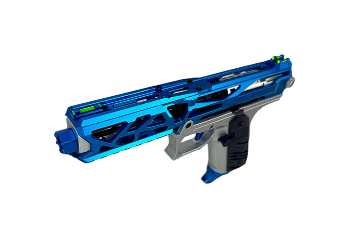AEX CUSTOM BLUE FLAME - AAP-01 Gas Blowback Pistol, Blue / Silver