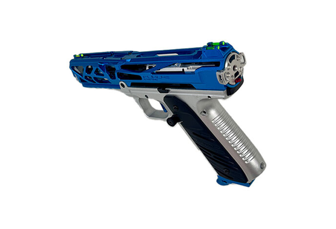 AEX CUSTOM BLUE FLAME - AAP-01 Gas Blowback Pistol, Blue / Silver
