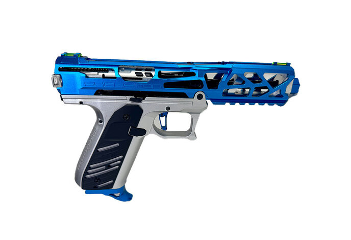 AEX CUSTOM BLUE FLAME - AAP-01 Gas Blowback Pistol, Blue / Silver