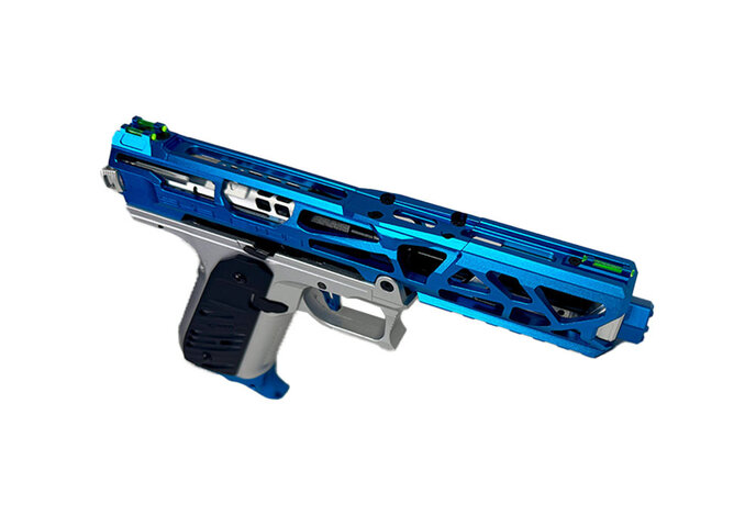 AEX CUSTOM BLUE FLAME - AAP-01 Gas Blowback Pistol, Blue / Silver