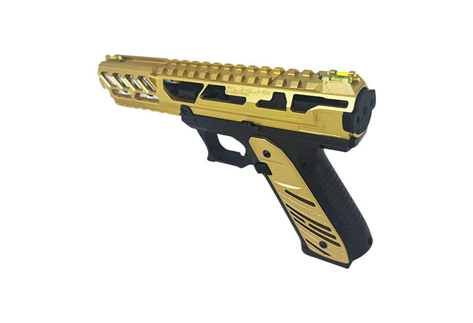 AEX CUSTOM BUMBLEBEE - Action Army AAP-01 Gas Blowback Gun, Black / Gold