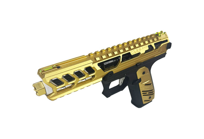 AEX CUSTOM BUMBLEBEE - Action Army AAP-01 Gas Blowback Gun, Black / Gold