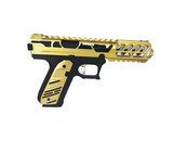AEX CUSTOM BUMBLEBEE - Action Army AAP-01 Gas Blowback Gun, Black / Gold