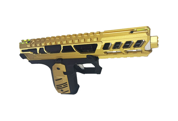 AEX CUSTOM BUMBLEBEE - Action Army AAP-01 Gas Blowback Gun, Black / Gold