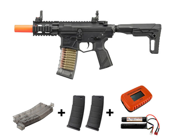 G&G G&G CM16 GMS SBR Polymer Receiver RIS Airsoft Rifle with ASTER SE