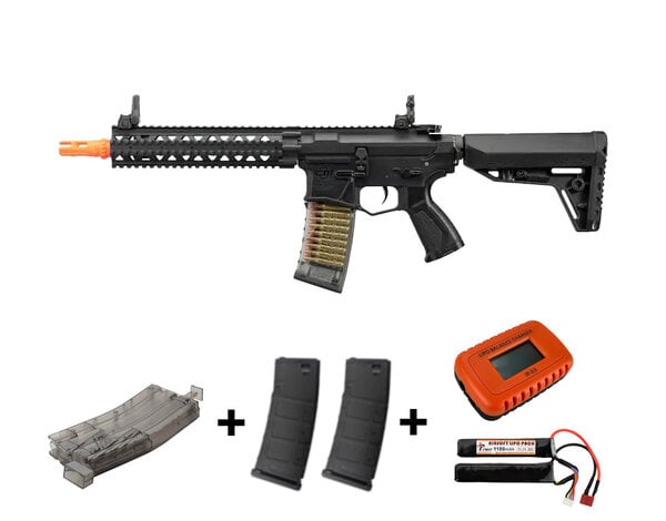 G&G G&G CM18 GMS CQBR Polymer Receiver RIS Airsoft Rifle with ASTER SE