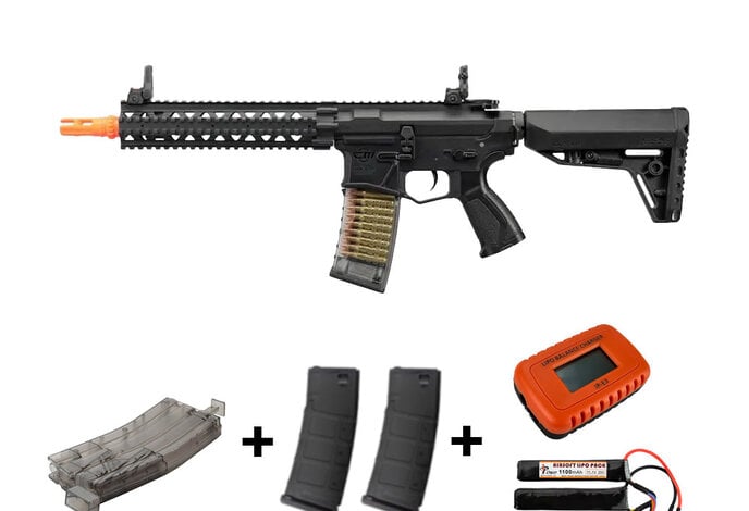 G&G CM18 GMS CQBR Polymer Receiver RIS Airsoft Rifle with ASTER SE