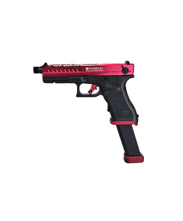 Elite Force AEX CUSTOM DART FROG – Elite Force GLOCK 18C GBB Pistol w/ Shark Slide, Red / Black