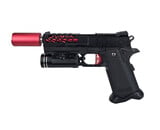 AEX Custom BLACK WIDOW Tokyo Marui Hi Capa 4.3 Gas Blowback Pistol Black / Red