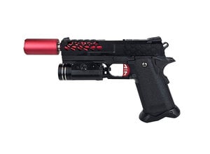 Airsoft Extreme AEX Custom BLACK WIDOW Tokyo Marui Hi Capa 4.3 Gas Blowback Pistol Black / Red