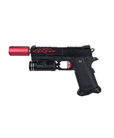 Airsoft Extreme AEX Custom BLACK WIDOW Tokyo Marui Hi Capa 4.3 Gas Blowback Pistol Black / Red