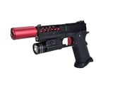 AEX Custom BLACK WIDOW Tokyo Marui Hi Capa 4.3 Gas Blowback Pistol Black / Red