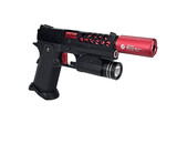 AEX Custom BLACK WIDOW Tokyo Marui Hi Capa 4.3 Gas Blowback Pistol Black / Red