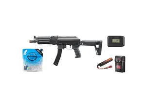 LCT Airsoft LCT Airsoft LPPK-20 SMG Steel AEG Airsoft Rifle w/ ASTER V2 - Battery / Charger Combo - Black