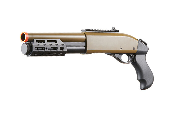 Golden Eagle sawed off gas shotgun MLOK handguard, 3/6 shot, tan