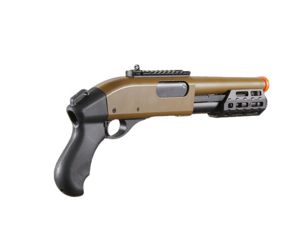 Golden Eagle Golden Eagle sawed off gas shotgun MLOK handguard, 3/6 shot, tan