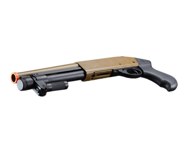 Golden Eagle Golden Eagle sawed off gas shotgun MLOK handguard, 3/6 shot, tan