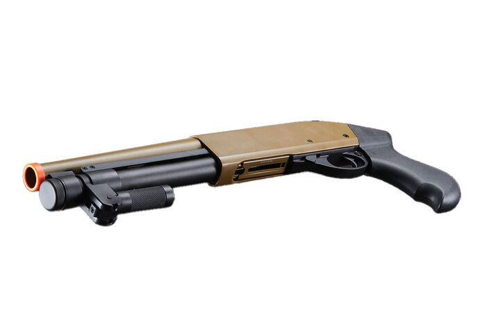 Golden Eagle sawed off gas shotgun MLOK handguard, 3/6 shot, tan