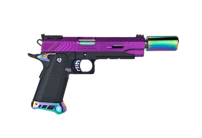 AEX Custom CYBERNETIC HUNNY Tokyo Marui Hi Capa 5.1 Gas Blowback Pistol, Purple / Neo / Black