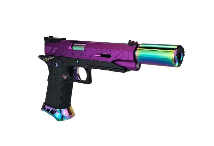 AEX Custom CYBERNETIC HUNNY Tokyo Marui Hi Capa 5.1 Gas Blowback Pistol, Purple / Neo / Black