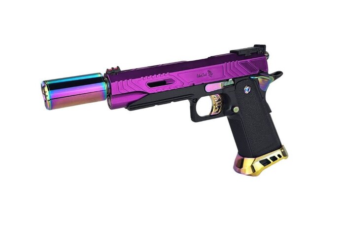 AEX Custom CYBERNETIC HUNNY Tokyo Marui Hi Capa 5.1 Gas Blowback Pistol, Purple / Neo / Black