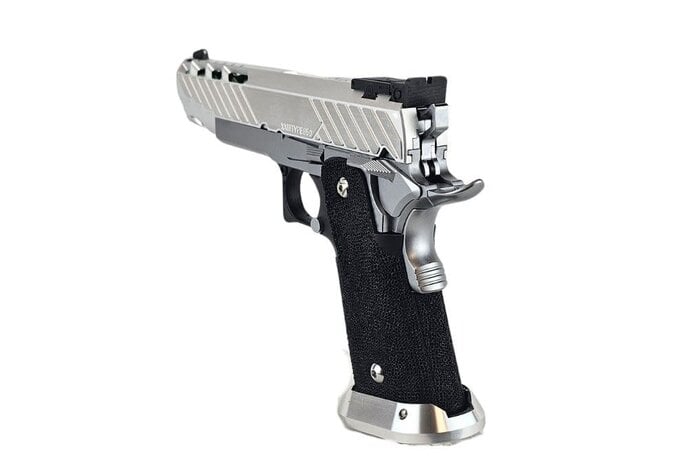 AEX Custom MIDORI SOUR Tokyo Marui Hi Capa 5.1 Gas Blowback Pistol, Silver / Green