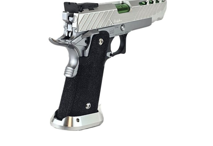 AEX Custom MIDORI SOUR Tokyo Marui Hi Capa 5.1 Gas Blowback Pistol, Silver / Green