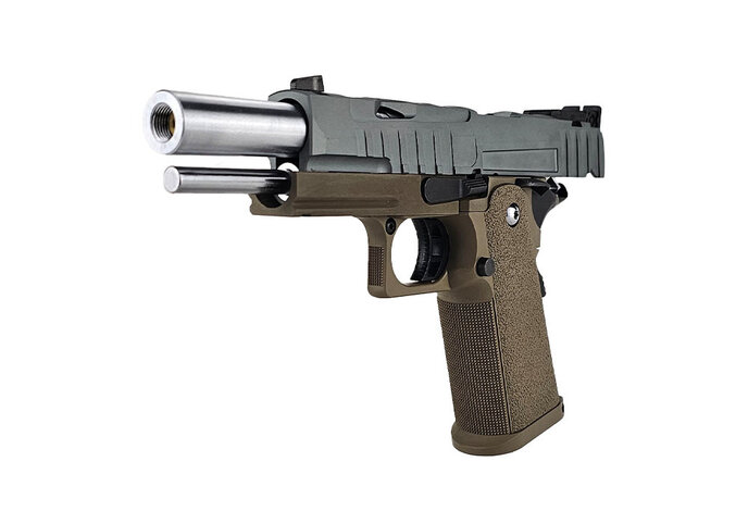 AEX Custom DESERT MOCHA Tokyo Marui Hi Capa 5.1 Gas Blowback Pistol, Grey  / Brown / Black