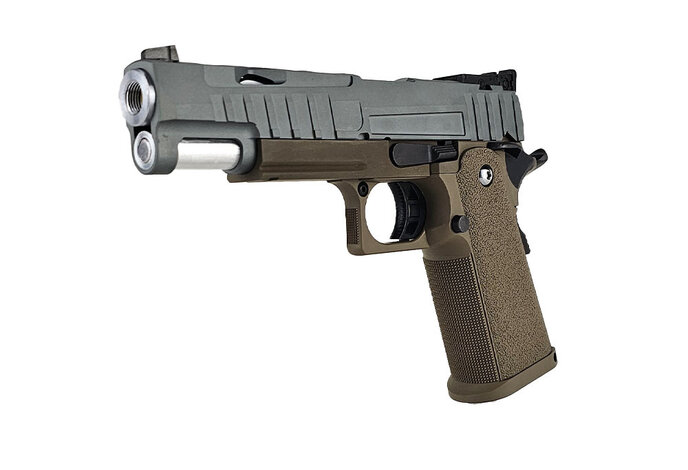 AEX Custom DESERT MOCHA Tokyo Marui Hi Capa 5.1 Gas Blowback Pistol, Grey  / Brown / Black