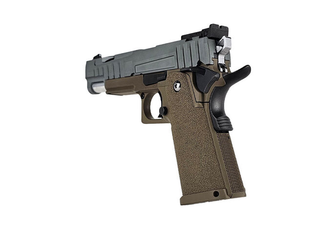 AEX Custom DESERT MOCHA Tokyo Marui Hi Capa 5.1 Gas Blowback Pistol, Grey  / Brown / Black